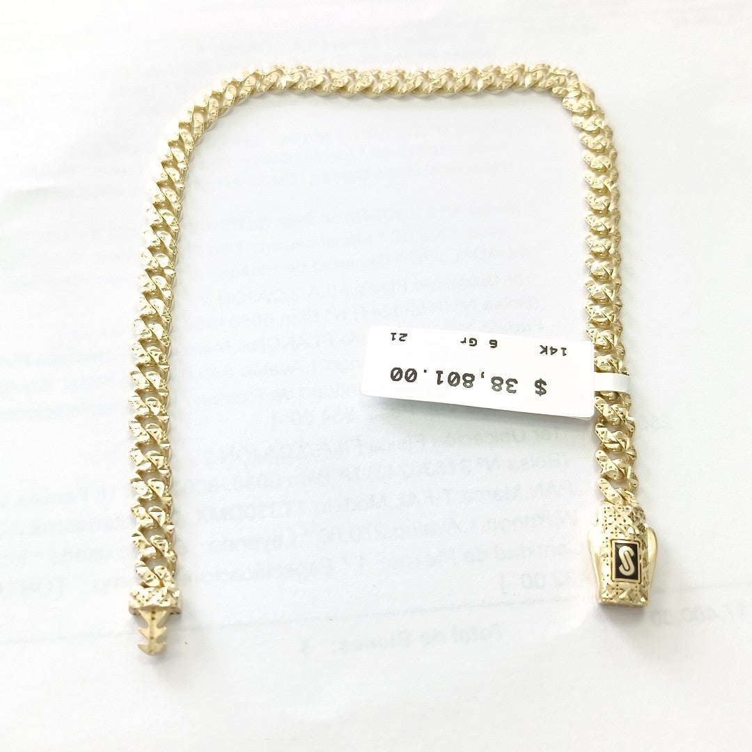 PULSERA CABALLERO MONACO ORO 14K 6 (NUEVO)