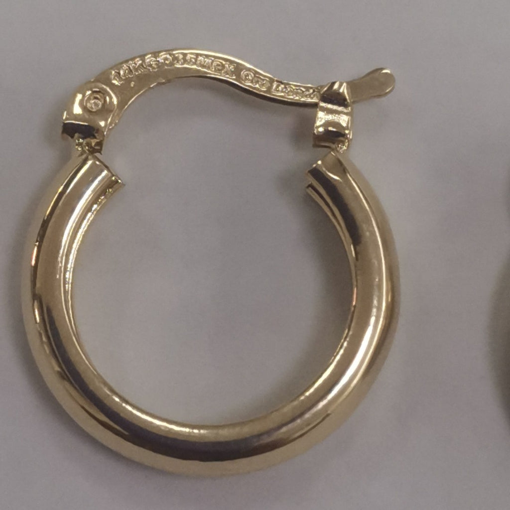 ARETES TEJIDO ARRACADAS LISAS 14K 2.1 GR (NUEVO)