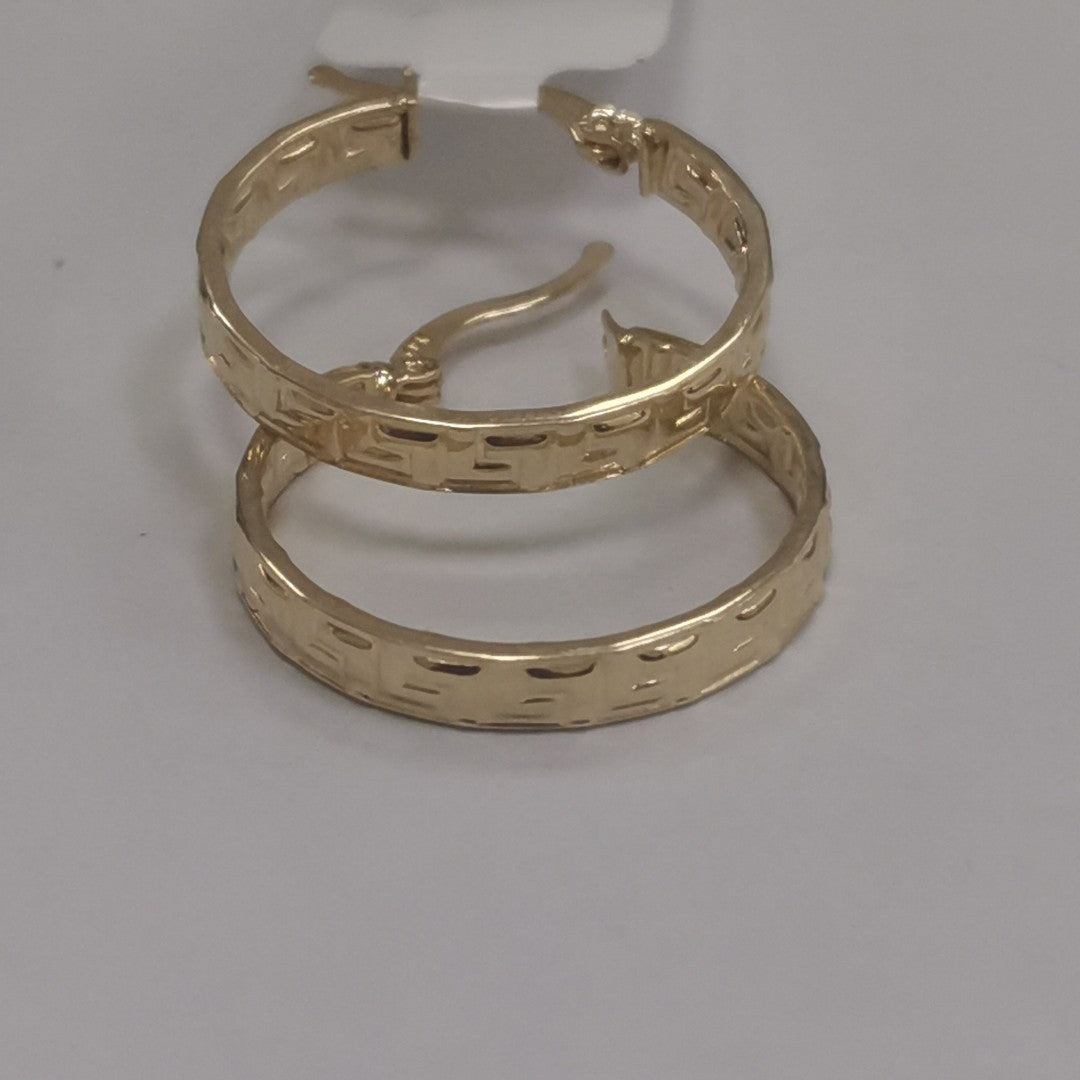 ARETES ARRACADA CON GRECAS 14K 2.2 GR (NUEVO)