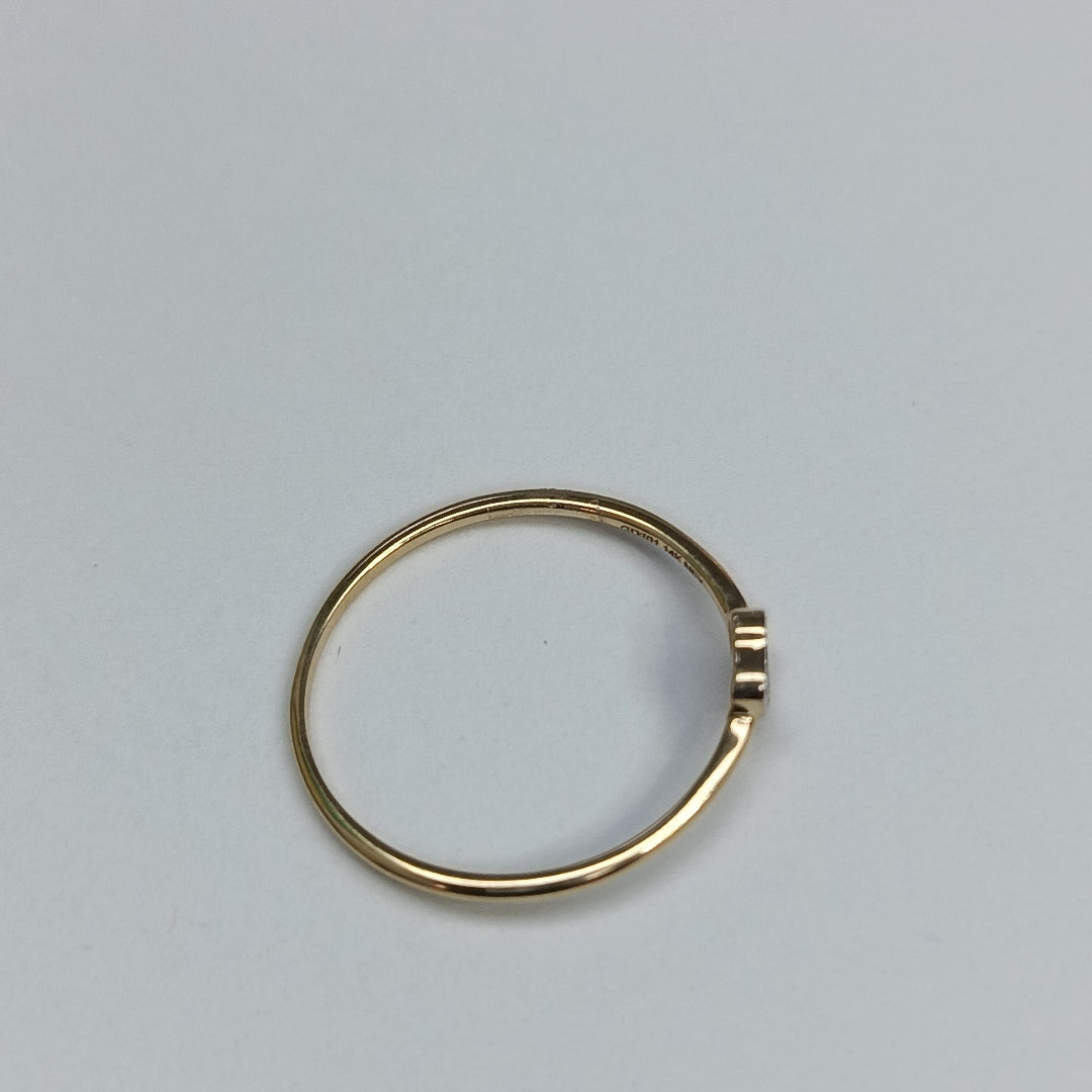 ANILLO ANILLITO CORAZON C CIRCONIA 14K 8 TALLA 0.8 GR (NUEVO)