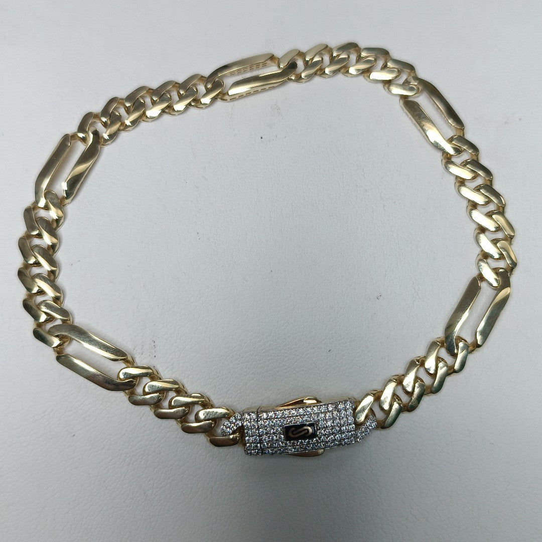 PULSERA CABALLERO MONACO ORO 10K 7 (NUEVO)