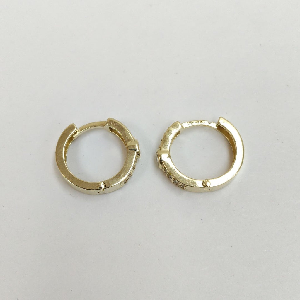 ARETES ARRACADAS C CIRCONIAS 10K 2.7 GR (NUEVO)