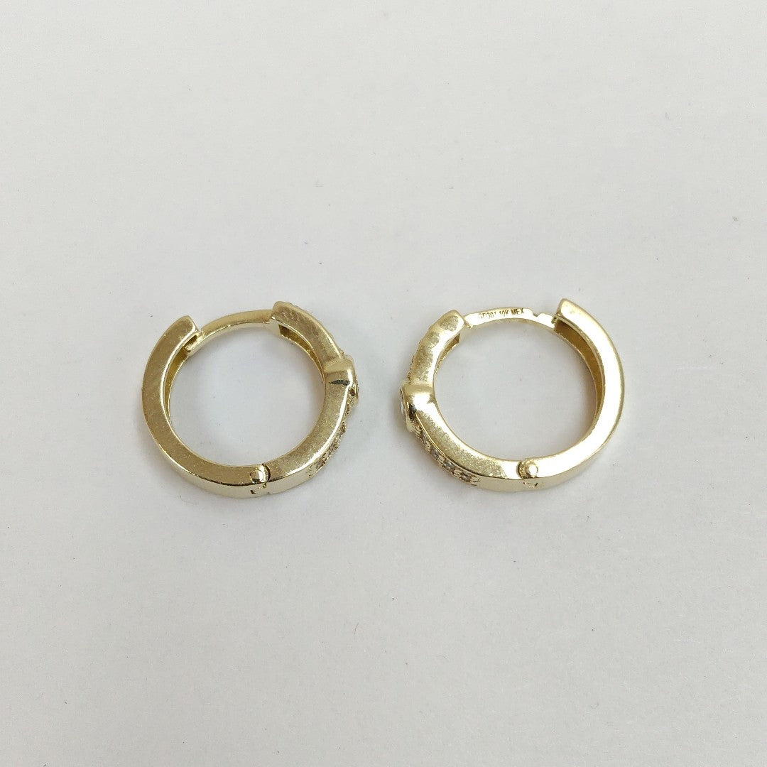 ARETES ARRACADAS C CIRCONIAS 10K 2.7 GR (NUEVO)
