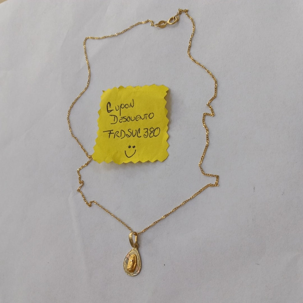 CADENA,MEDALLA RELIGIOSA ORO 10 K 2,30 GRMS (SEMINUEVO)
