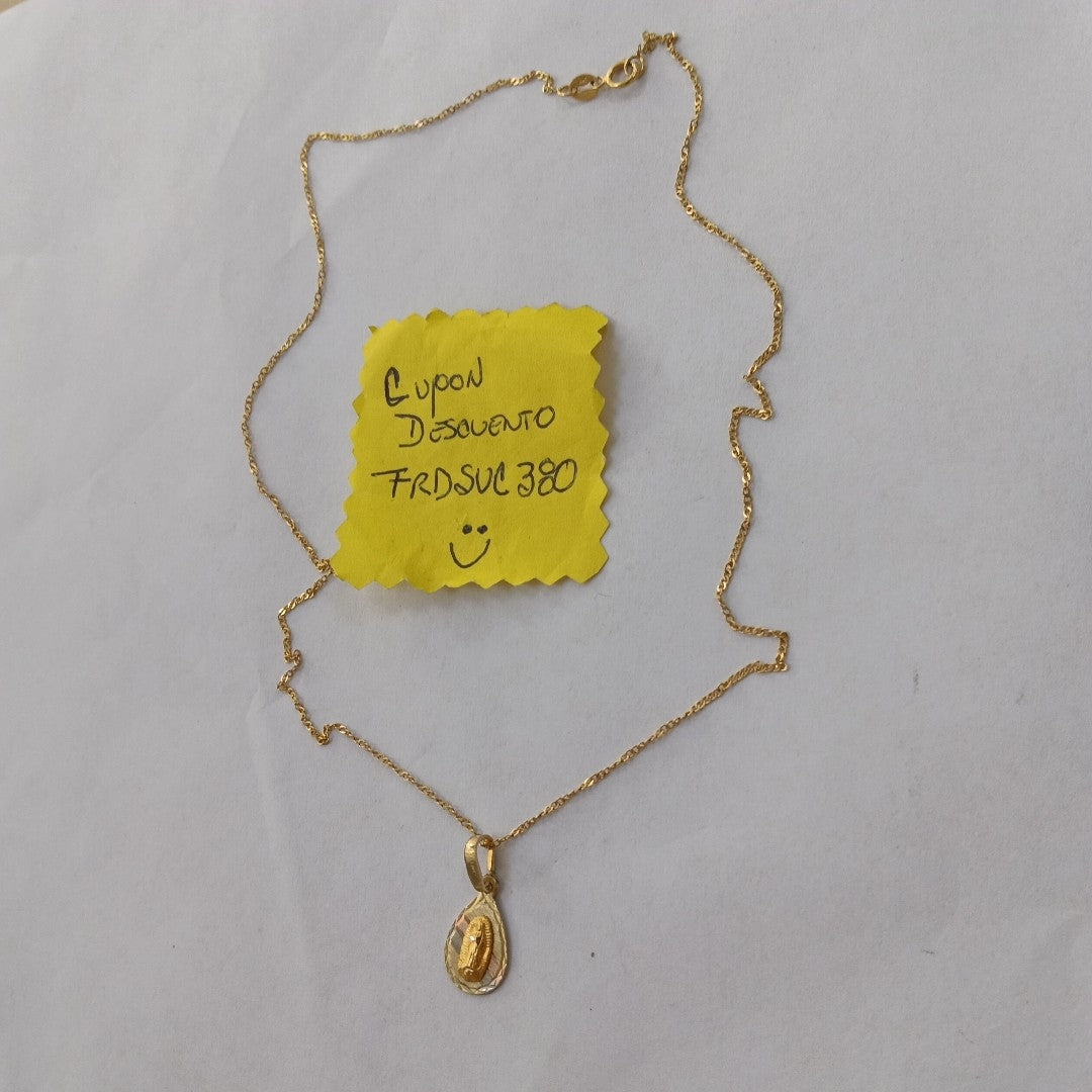 CADENA,MEDALLA RELIGIOSA ORO 10 K 2,30 GRMS (SEMINUEVO)