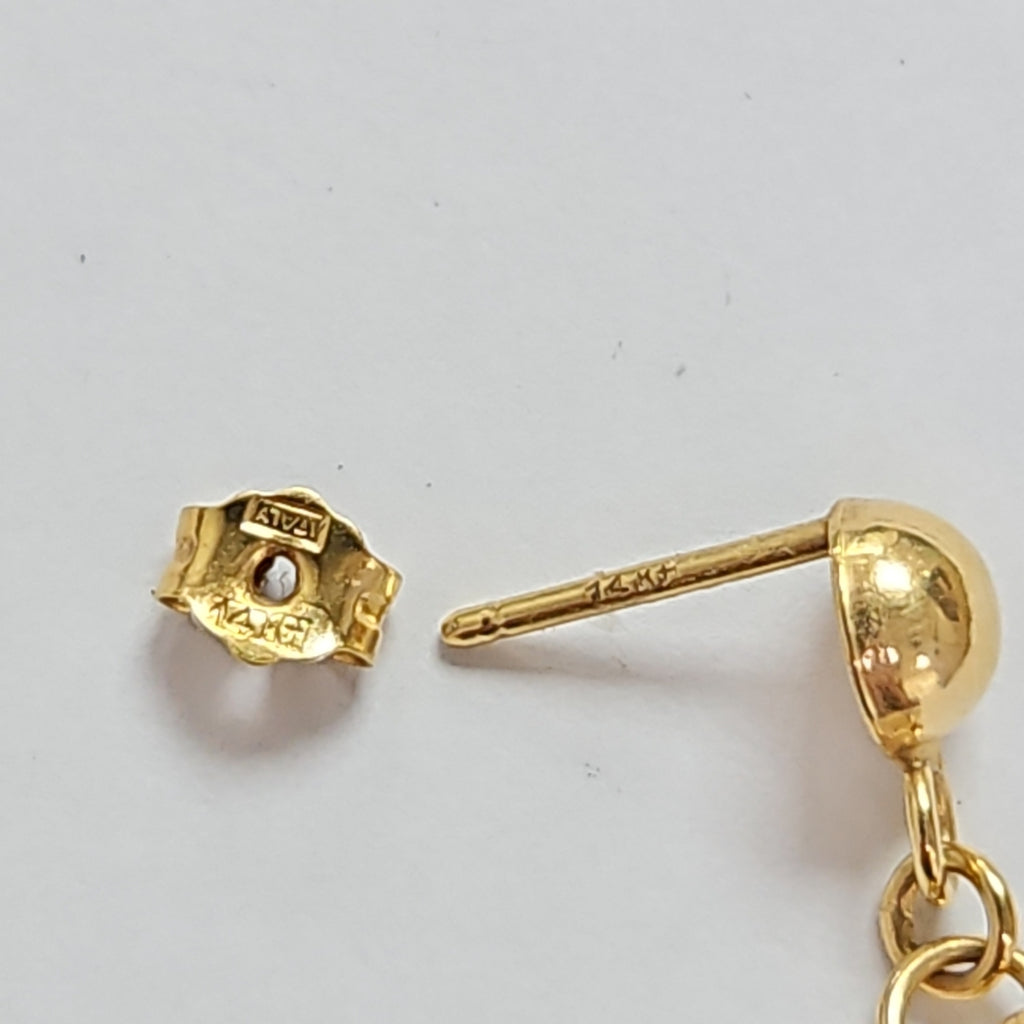 ARETES PAR ORO 14 K 6.8 GRMS (SEMINUEVO)