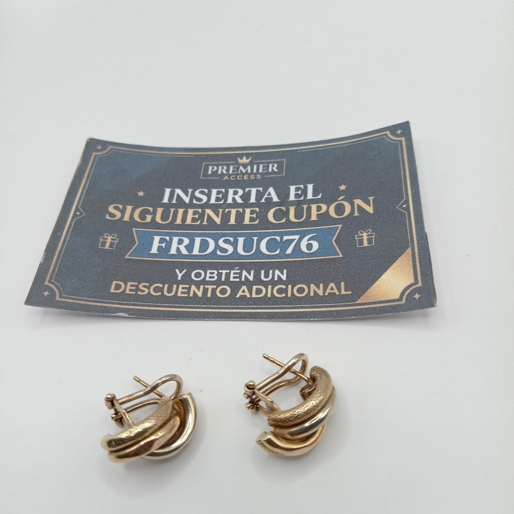 ARETES PAR ORO COMBINADO 14 K 4,60 GRMS (SEMINUEVO)
