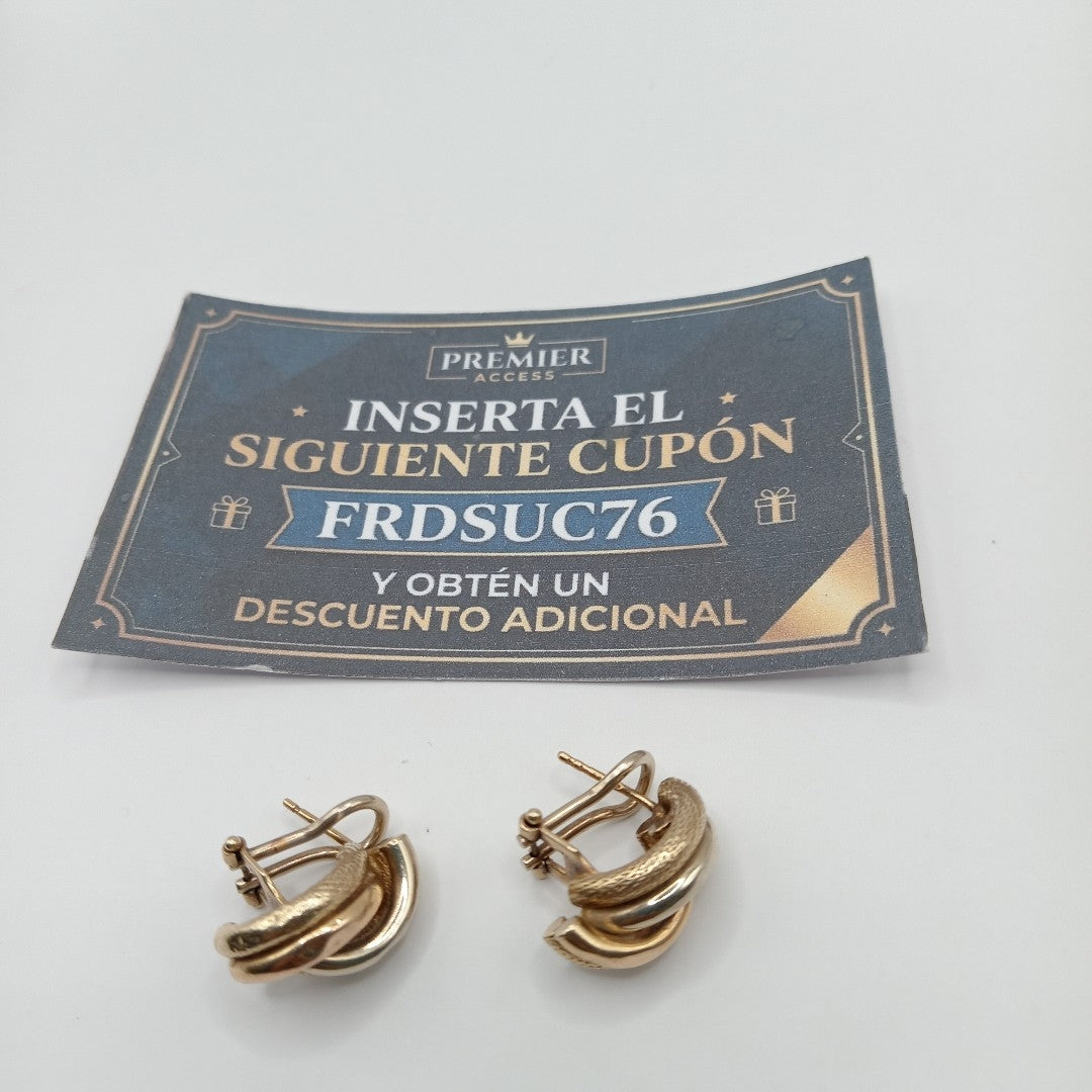 ARETES PAR ORO COMBINADO 14 K 4,60 GRMS (SEMINUEVO)
