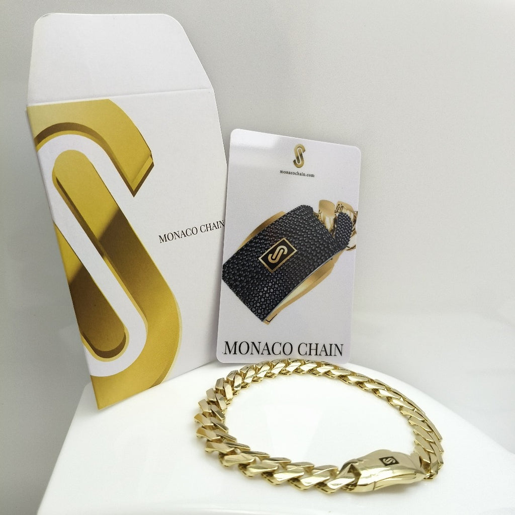 PULSERA CABALLERO MONACO ORO 10K 12.8 (NUEVO)