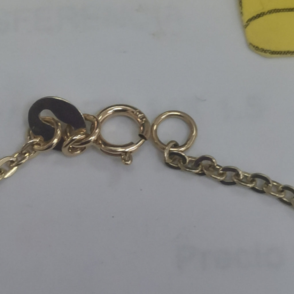 PULSERA TEJIDO ESPECIAL C CORAZON CIRCONIAS 14K 18 CM 2 GR (NUEVO)