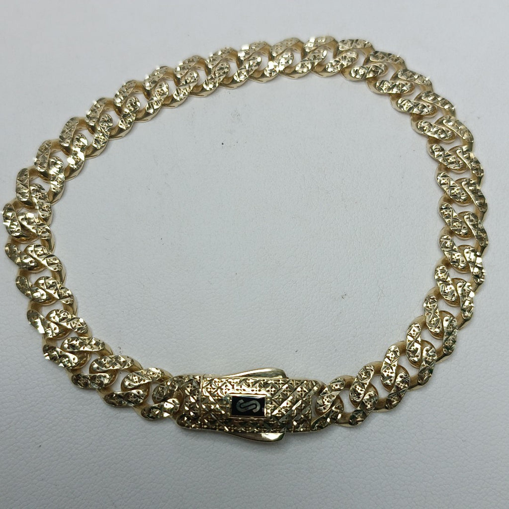 PULSERA CABALLERO MONACO ORO 10K 9.6 (NUEVO)