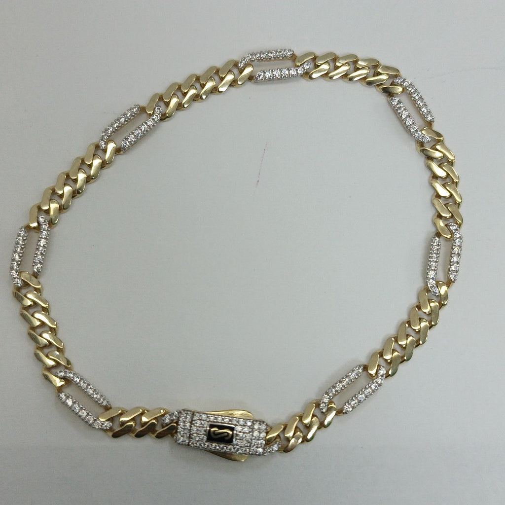 PULSERA CABALLERO MONACO ORO 10K 6.5 (NUEVO)