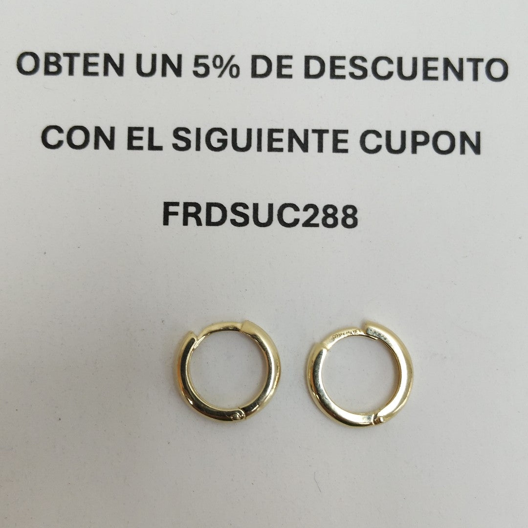 ARETES ARRACADAS LISAS 10K 1.2 GR (NUEVO)