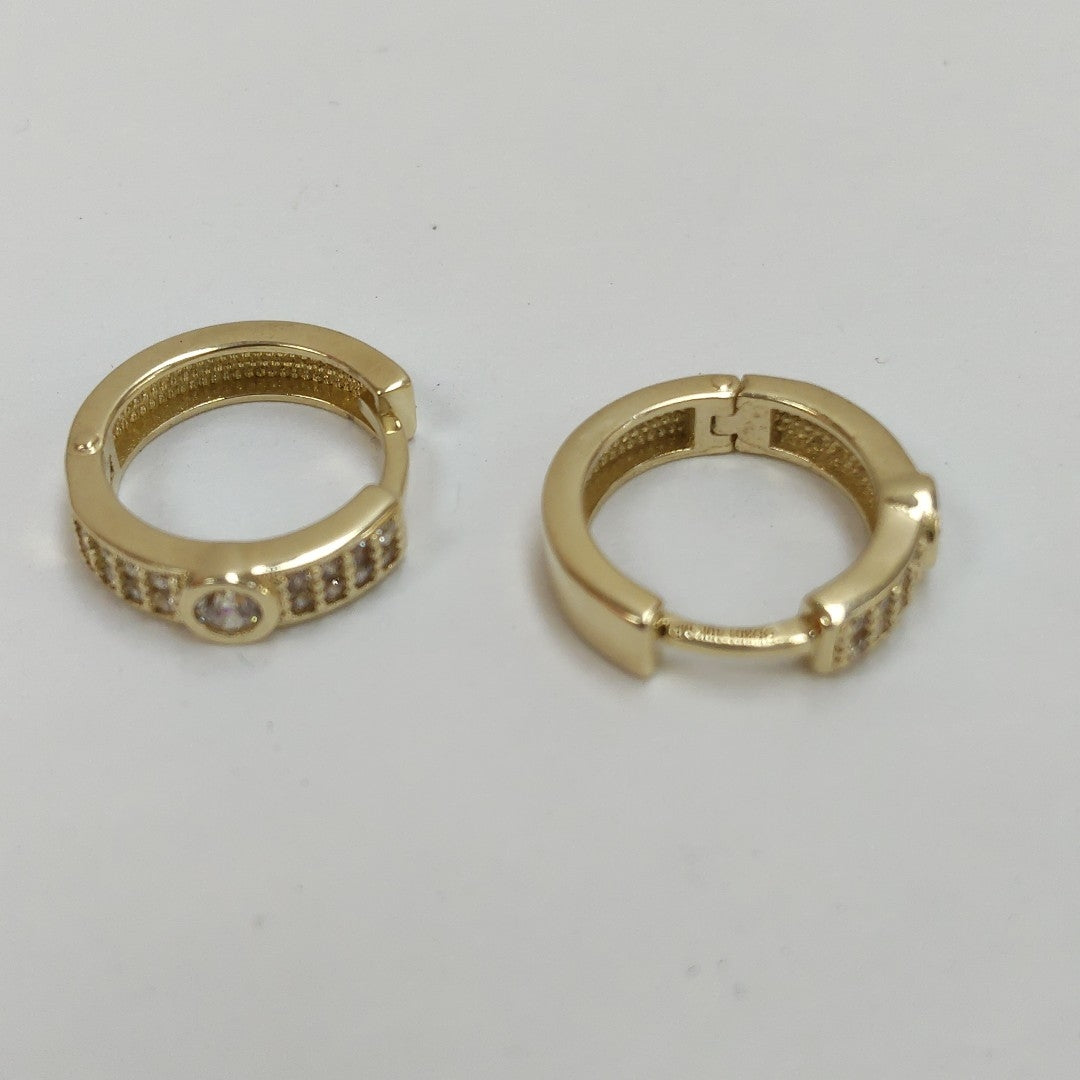 ARETES ARRACADAS C CIRCONIAS 10K 2.7 GR (NUEVO)