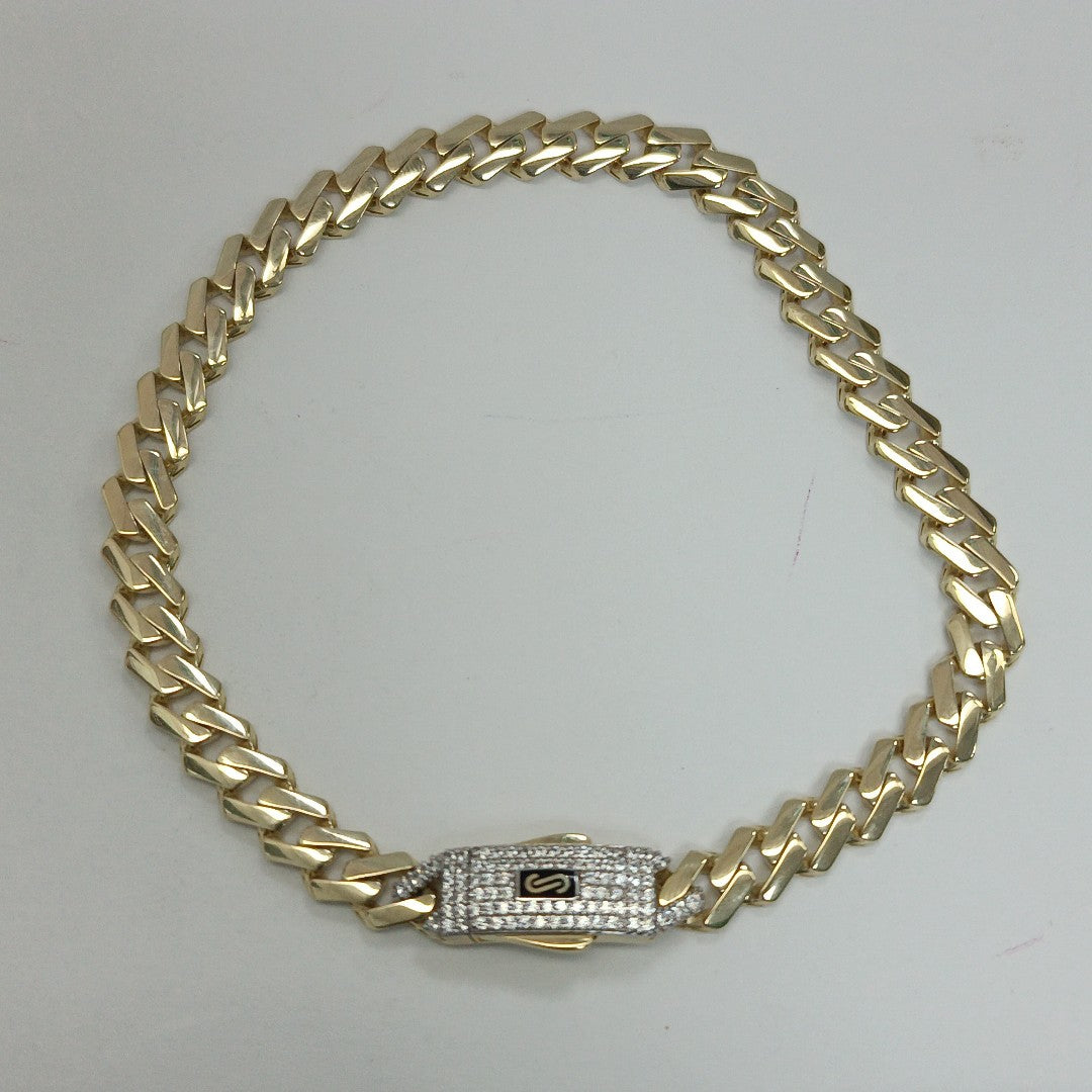 PULSERA CABALLERO MONACO ORO 10K 8 (NUEVO)