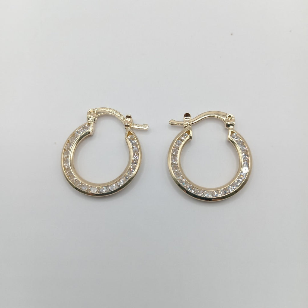 ARETES ARRACADAS CON CIRCONIAS 14K 2.3 GR (NUEVO)