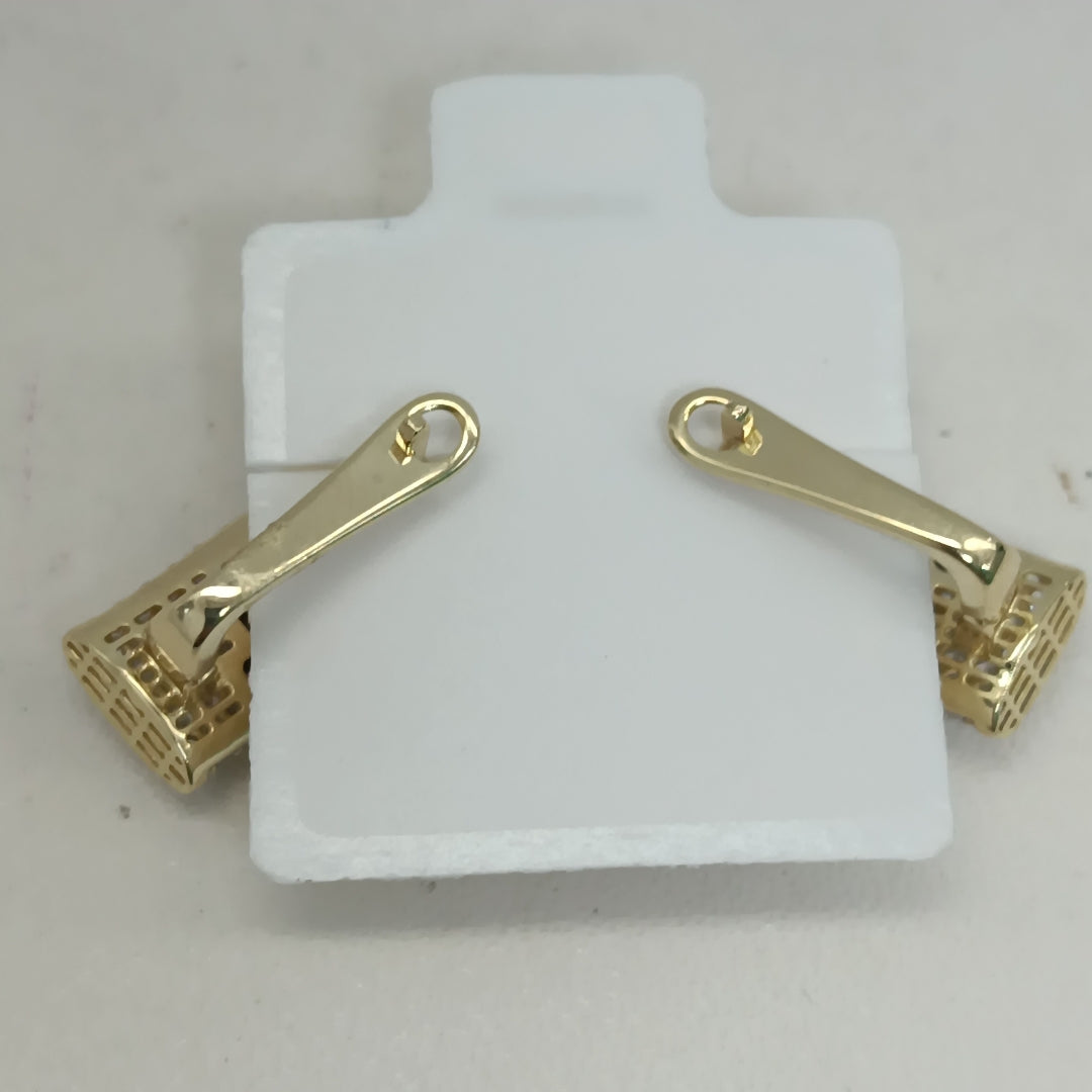 PAR ARETES MONACO ORO 10K 3.4 (NUEVO)