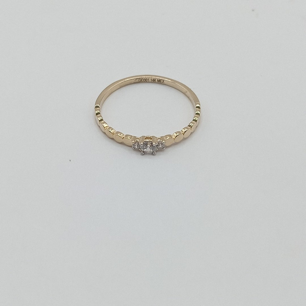 ANILLO ANILLITO C CIRCONIAS 14K 6.5 TALLA 1.1 GR (NUEVO)