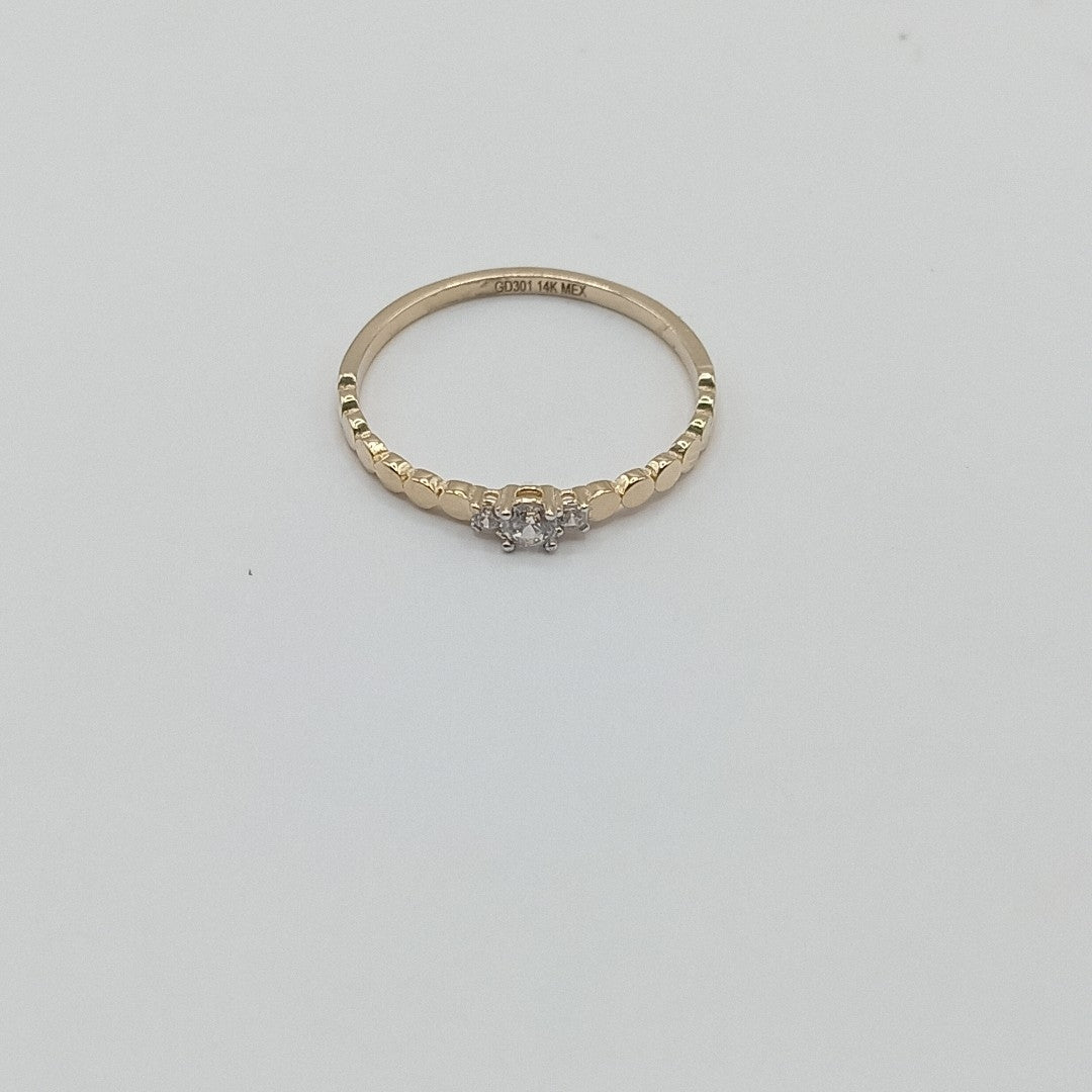ANILLO ANILLITO C CIRCONIAS 14K 6.5 TALLA 1.1 GR (NUEVO)