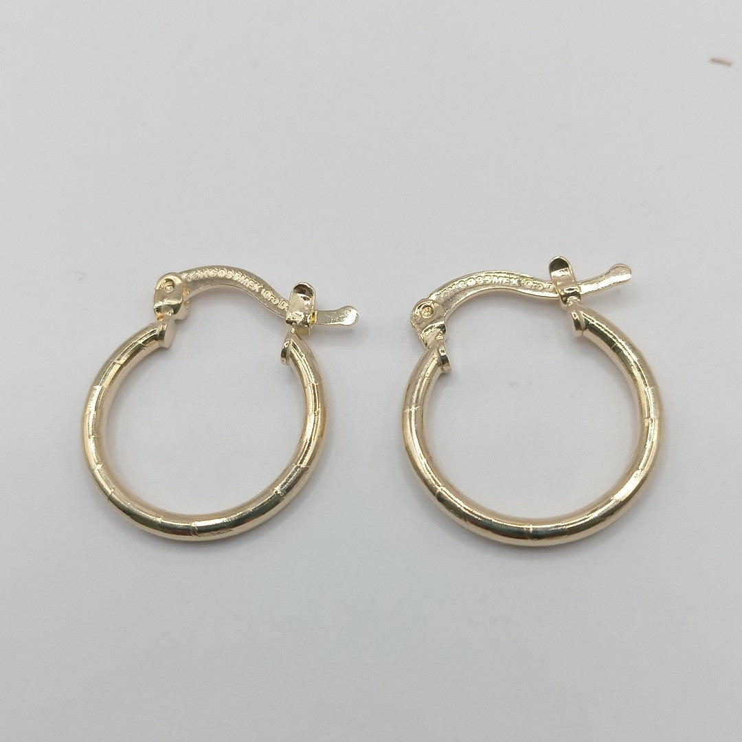 ARETES ARRACADAS ESTRIADAS 14K 1.4 GR (NUEVO)
