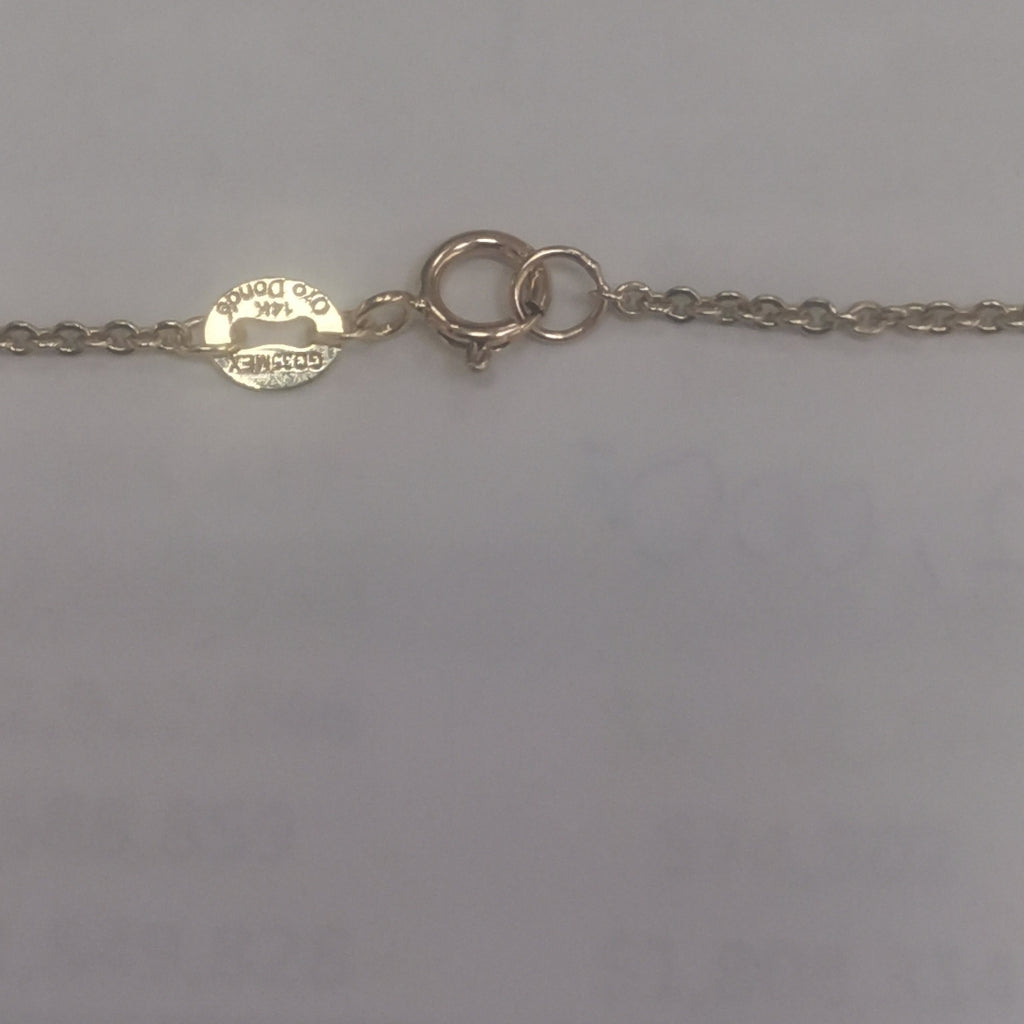 CADENA TEJIDO GARGANTILLA ESPECIAL C FLORES 14K 45 CM 2.9 GR (NUEVO)