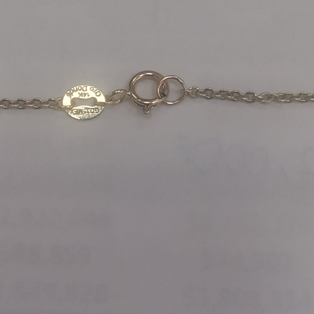 CADENA TEJIDO GARGANTILLA ESPECIAL C FLORES 14K 45 CM 2.9 GR (NUEVO)
