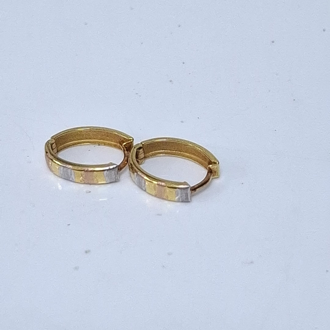 ARRACADAS PAR ORO,ORO COMBINADO 14 K 1,10 GRMS (SEMINUEVO)