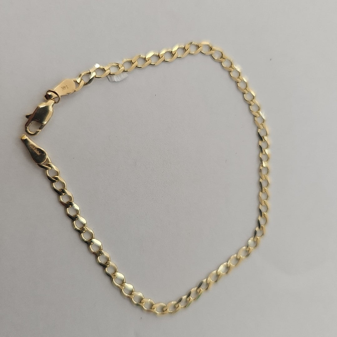 PULSERA TEJIDO BARBADA 14K 21 CM 3.9 GR (NUEVO)
