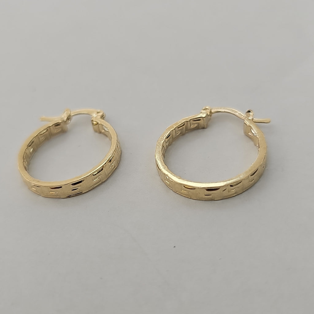 ARETES TEJIDO ARRACADAS TIPO GRECAS 14K 2.2 GR (NUEVO)