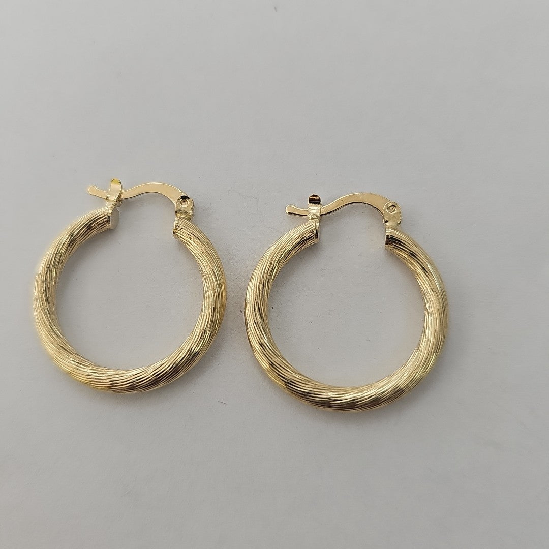 ARETES TEJIDO ARRACADAS ASTRIADAS 14K 3 GR (NUEVO)