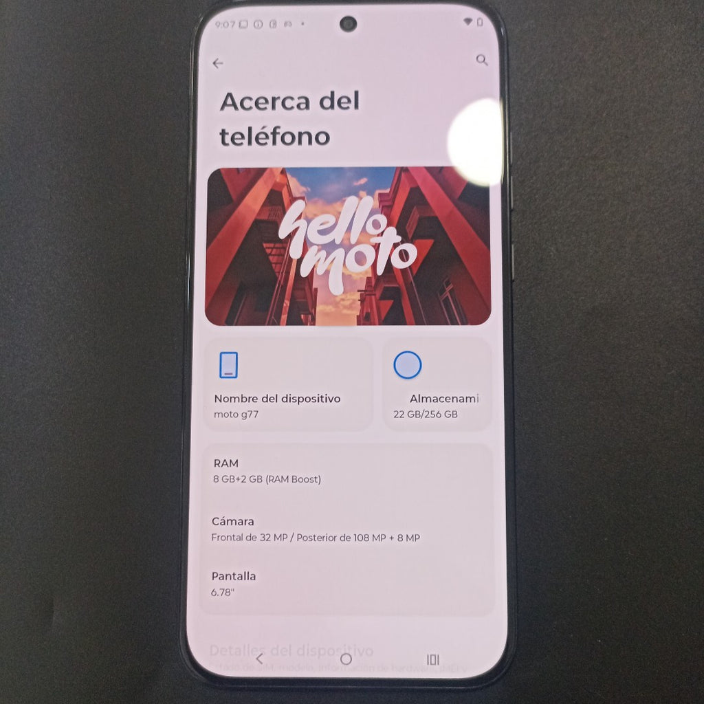 CELULAR MOTOROLA MOTO G77 XT2621-3 (2026) 256 GB 8 GB RAM (SEMINUEVO)