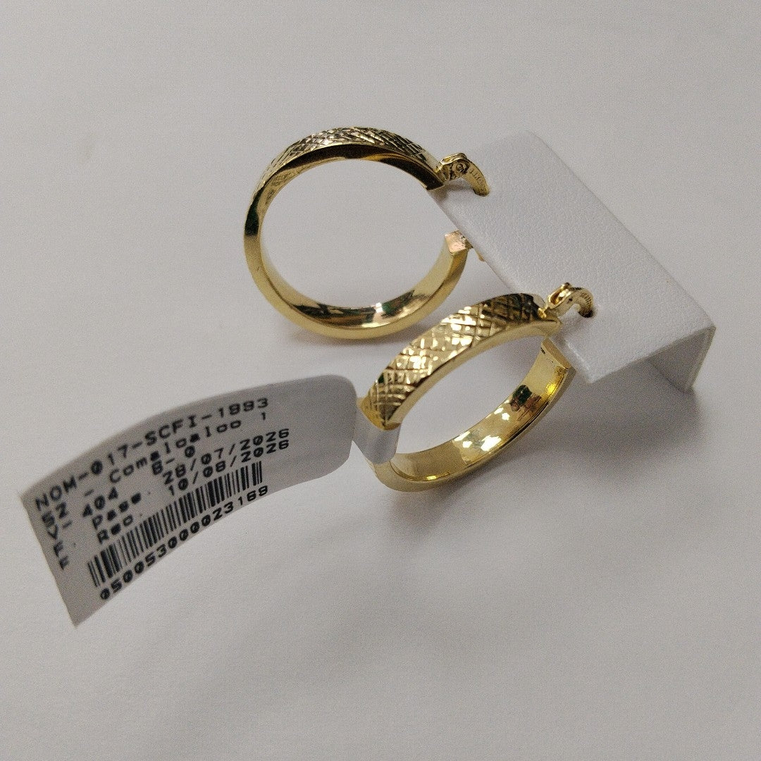 ARETES TEJIDO ARRACADAS FACETADAS 14K 2.8 GR (NUEVO)