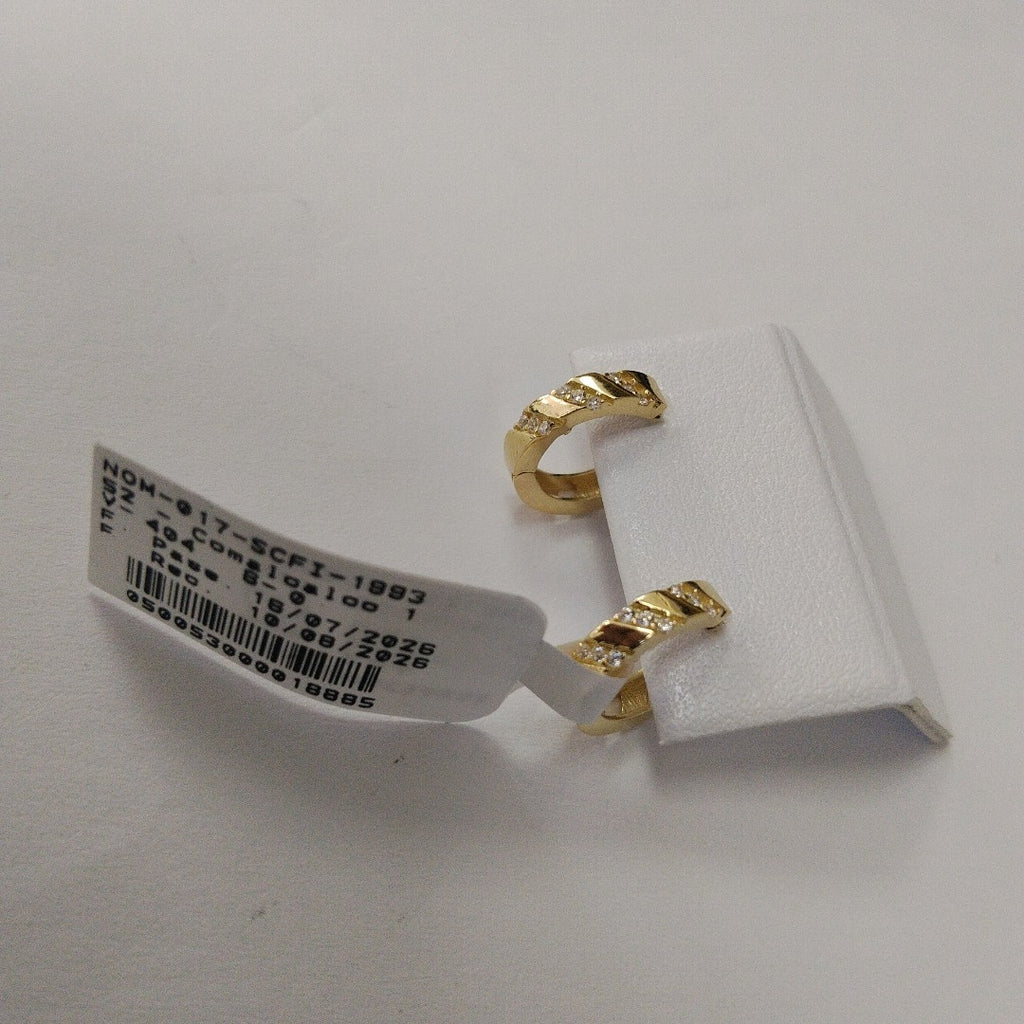 ARETES HUGGIES CON CIRCONIAS 14K 2.3 GR (NUEVO)
