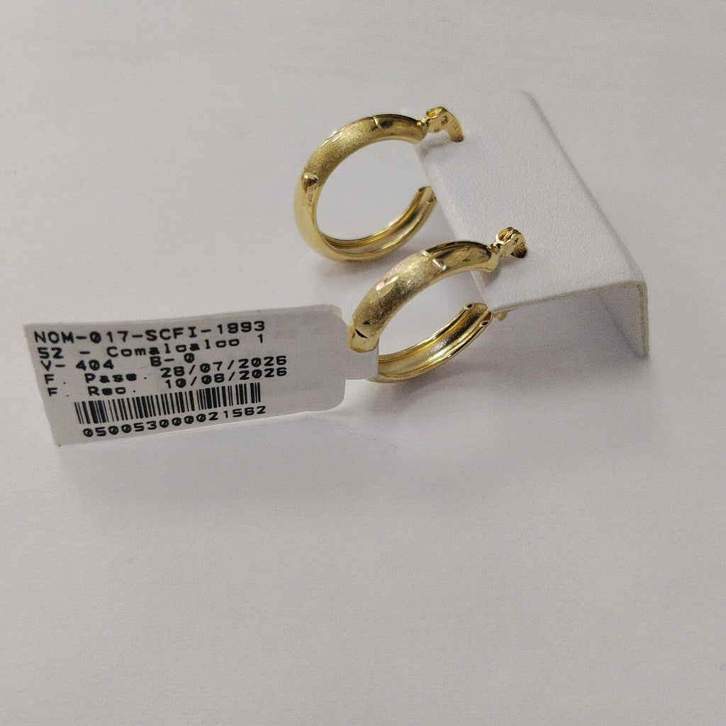 ARETES TEJIDO ARRACADA SATINADA 14K 2.5 GR (NUEVO)