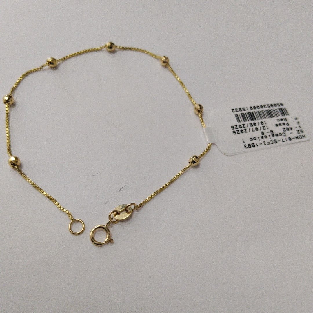 PULSERA ESPECIAL CON BOLITAS 14K 18 CM 1.4 GR (NUEVO)