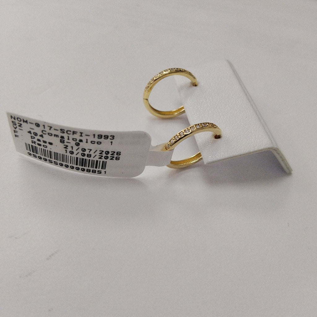 ARETES HUGGIES C CIRCONIA 14K 1.7 GR (NUEVO)