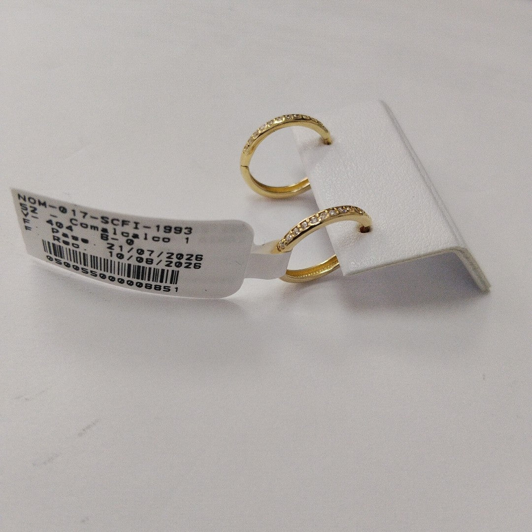 ARETES HUGGIES C CIRCONIA 14K 1.7 GR (NUEVO)