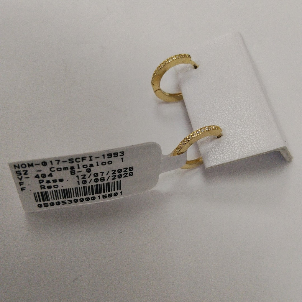 ARETES ARRACADAS CON CIRCONIAS 14K 1.2 GR (NUEVO)