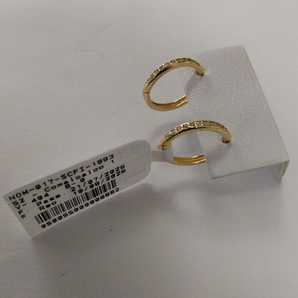 ARETES HUGGIES C CIRCONIA 14K 1.8 GR (NUEVO)