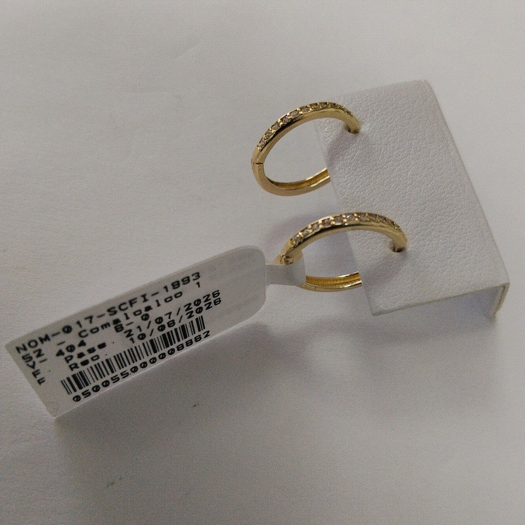 ARETES HUGGIES C CIRCONIA 14K 1.8 GR (NUEVO)