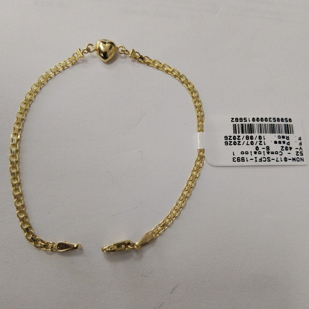 PULSERA ESPECIAL C CORAZON 14K 18 CM 2.7 GR (NUEVO)