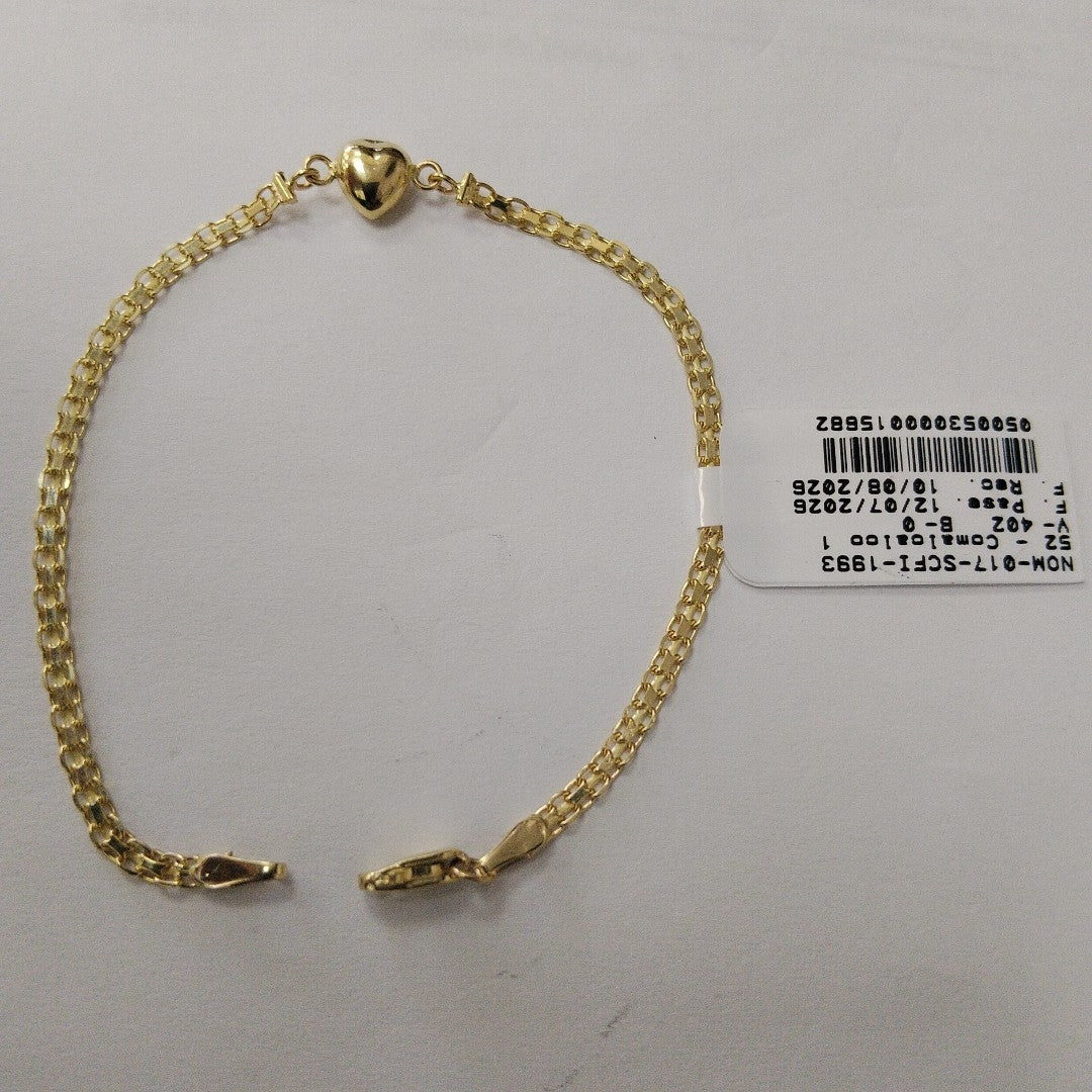 PULSERA ESPECIAL C CORAZON 14K 18 CM 2.7 GR (NUEVO)