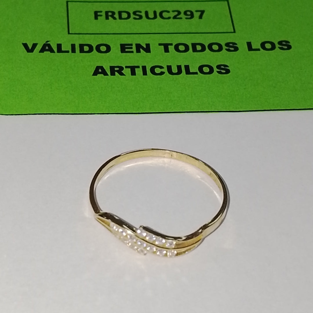 ANILLOS C CIRCONIAS 14K TALLA 8 0.8 GR (NUEVO)