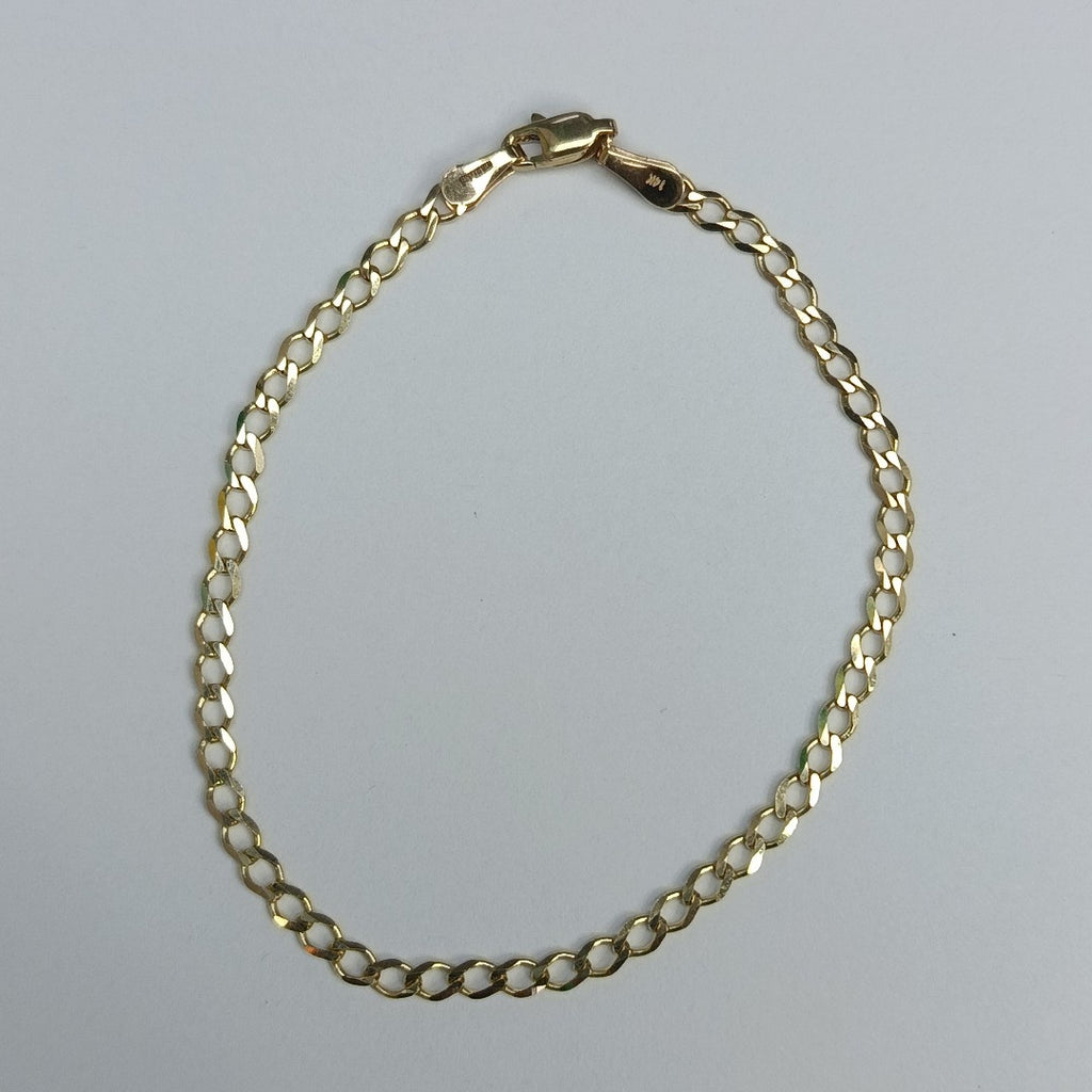 PULSERA TEJIDO BARBADA 14K 21 CM 3.8 GR (NUEVO)