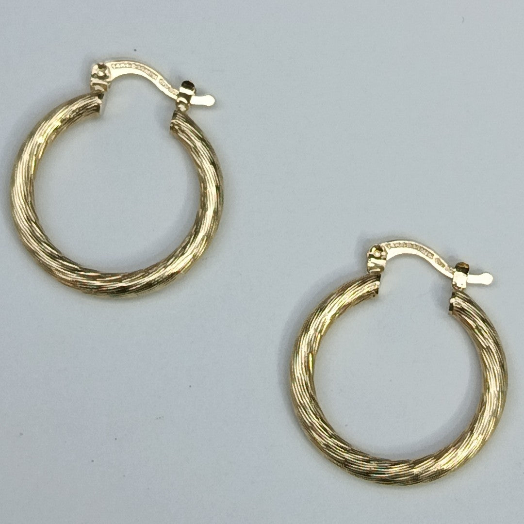 ARETES TEJIDO ARRACADAS ASTRIADAS 14K 2.9 GR (NUEVO)