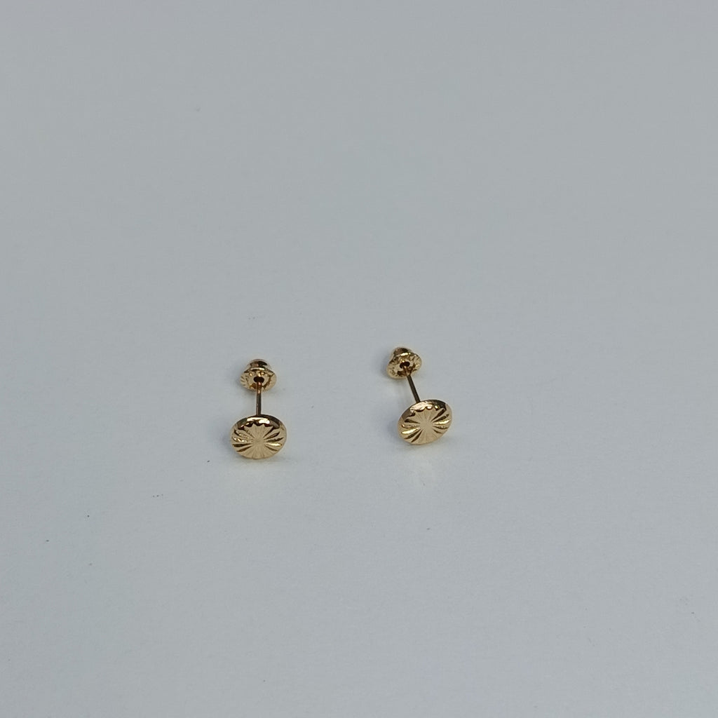 BROQUELES BROQUEL FIG BOTON RAYADO 14K 0.1577 GR (NUEVO)