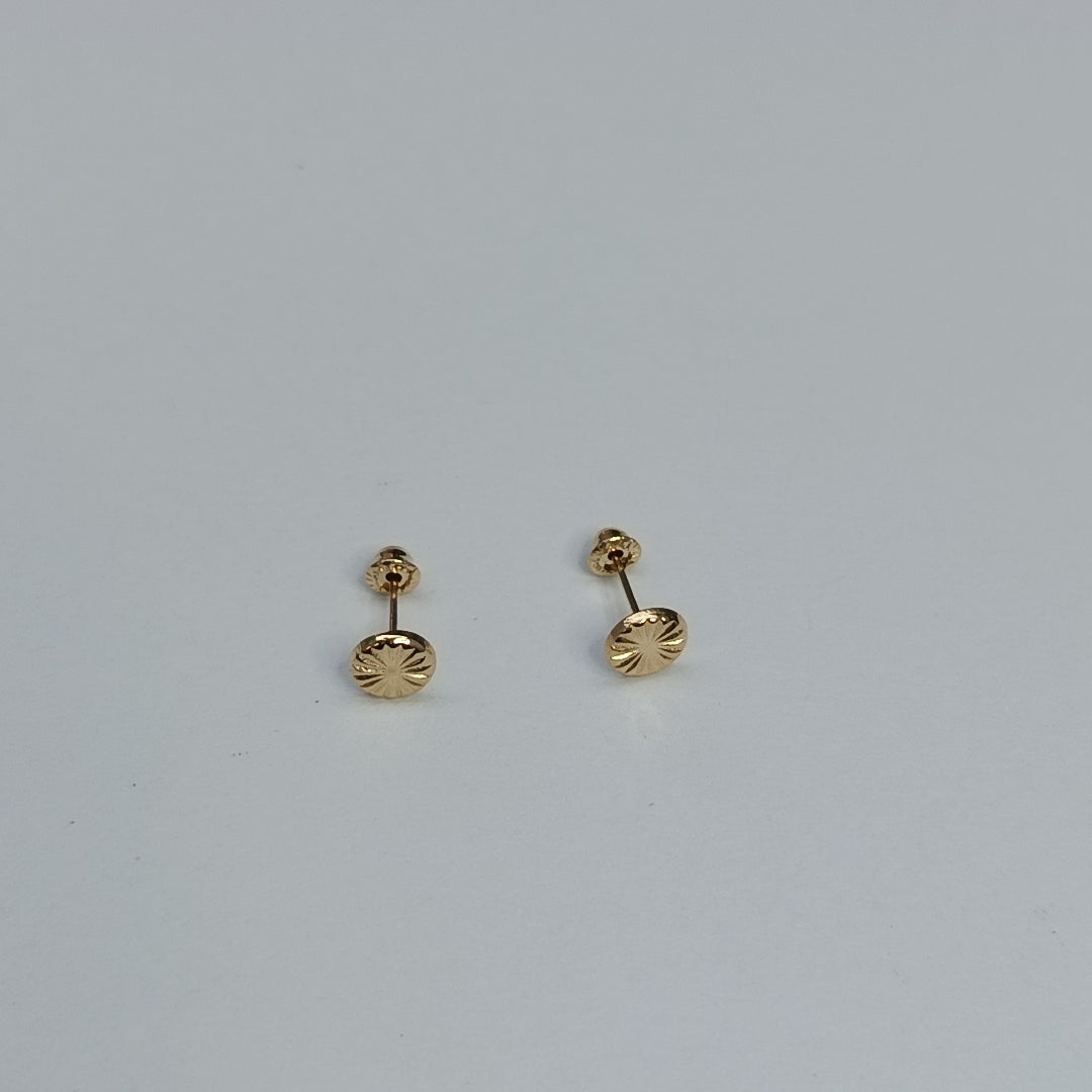 BROQUELES BROQUEL FIG BOTON RAYADO 14K 0.1577 GR (NUEVO)