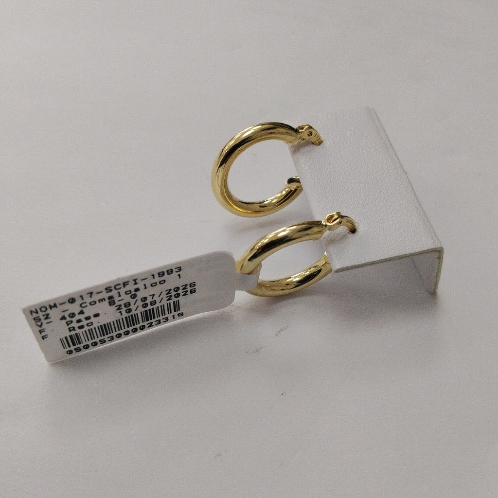 ARETES TEJIDO ARRACADAS LISAS 14K 1.6 GR (NUEVO)