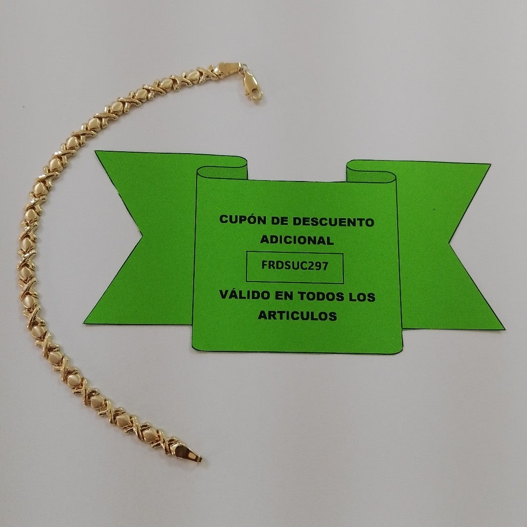 PULSERA ESPECIAL XOXO 14K 18 CM 6.1 GR (NUEVO)