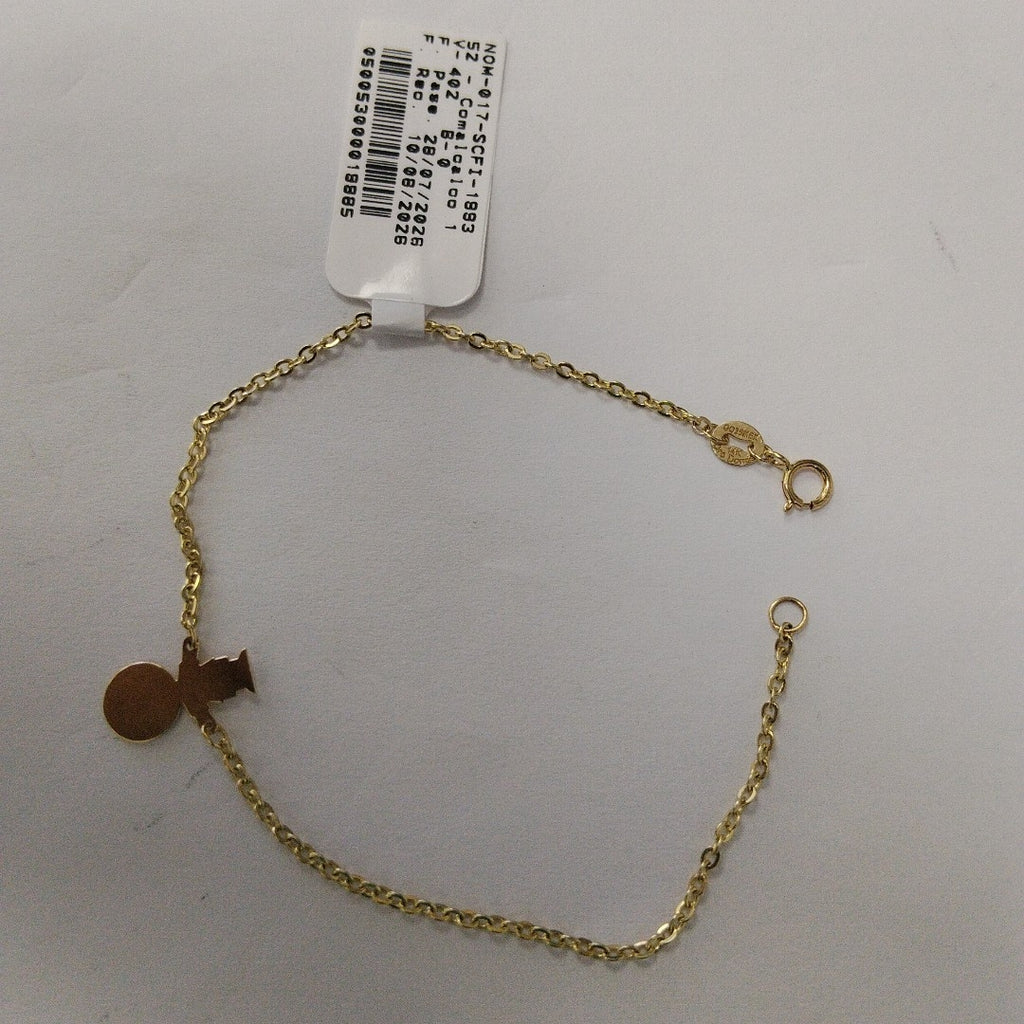 PULSERA TEJIDO ESPECIAL FIG NIÑO 14K 18 CM 1.4 GR (NUEVO)